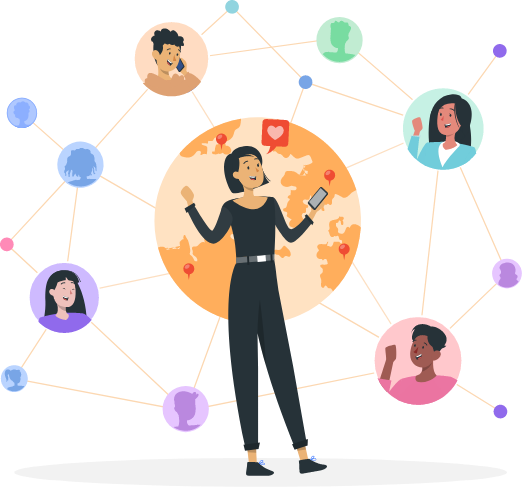 Network of people connected